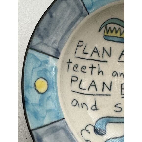 Tom Edwards Plans A And B Humorous 5.5” Diameter Bowl - Picture 9 of 9